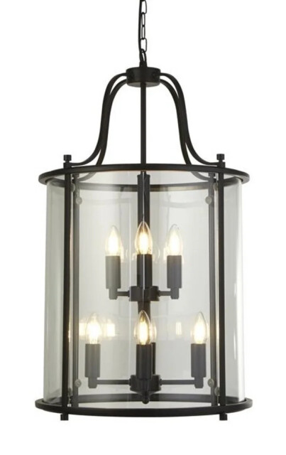 Ceiling Light Black Lantern Grande 8 Searchlight 3068-8bk