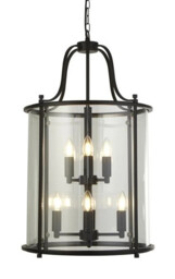 Ceiling Light Black Lantern Grande 8 Searchlight 3068-8bk