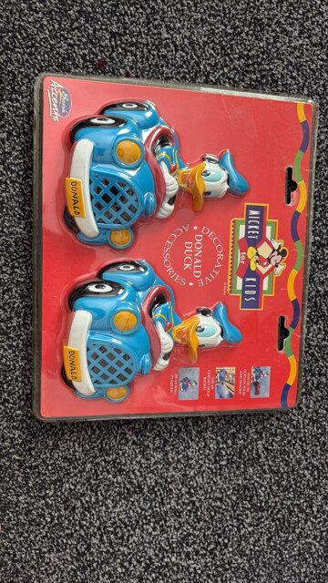 Vintage Disney Donald Duck Swish Accents Curtain Tie Backs / Wall