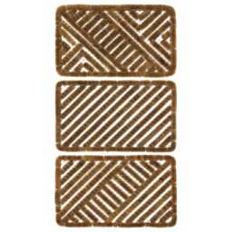 Jvl Boston Natural Coir Steel Scraper Entrance Door Mat, 39 X 59cm