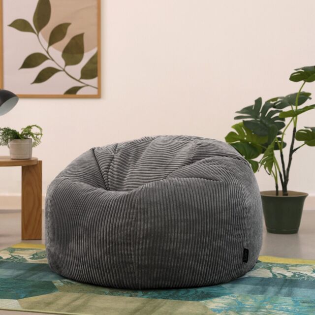 Cord Bean Bag Chair, Luxury Extra Large Classic Adult Beanbag,