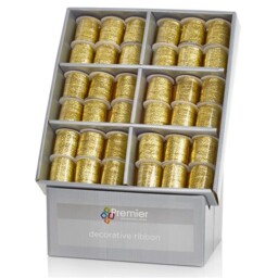 Premier 1cm X 3m Assorted Gold Finishing Ribbon