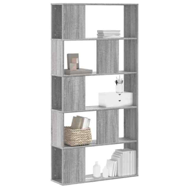 Bookcase 5-tier Grey Sonoma 80.5x23.5x162.5 Cm Engineered Wood Vidaxl