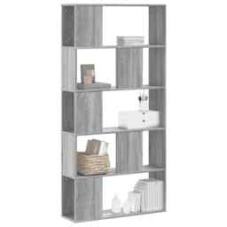 Bookcase 5-tier Grey Sonoma 80.5x23.5x162.5 Cm Engineered Wood Vidaxl