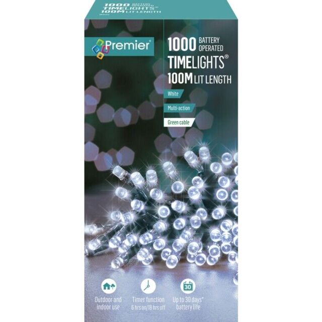 Premier 1000 Led Battery Operated Multi-action Christmas Tree Lights