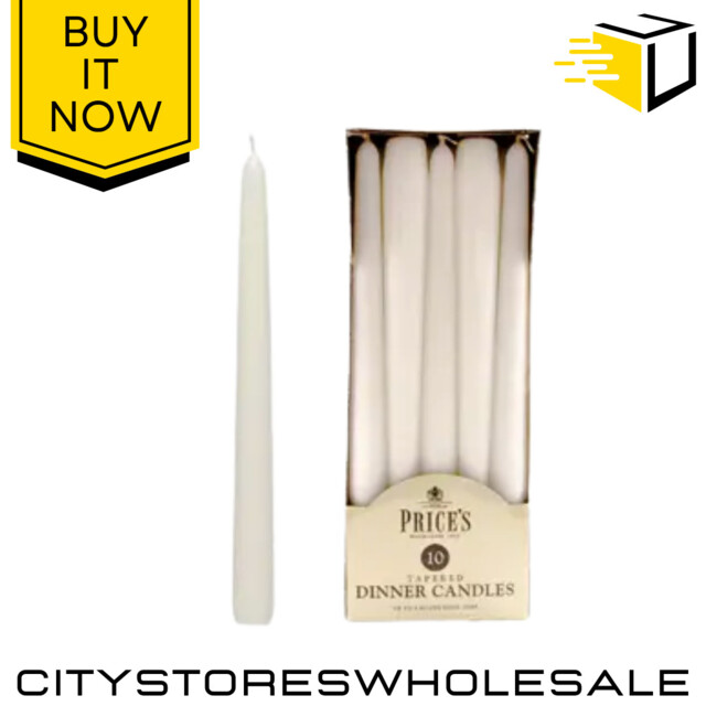 Prices White Tapered Dinner Candles 7 Hour Burn Time 10 Pack Elegant