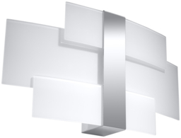 Indoor Wall Lamp Celia Steel Glass White Chrome G9 Led Sollux Lighting