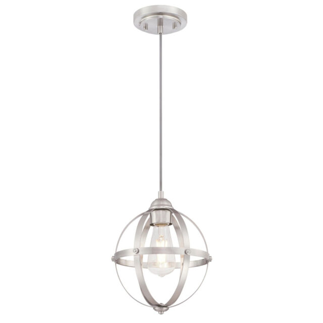 Westinghouse Lighting Stella Mira Nickel One Light Pendant Hanging