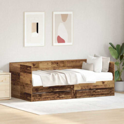 Daybed Twin 90x190cm Old Wood Engineered Wood With Storage Drawers