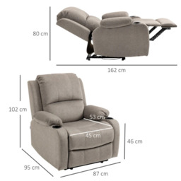 Recliner Chair Microfibre Reclining Chair With Adjustable Leg Rest Cup