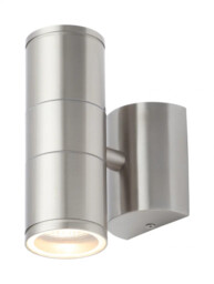 Wall Light Silver Islay Double Spot Ip44 Stainless Steel Marine Grade