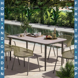 Garden Dining Table Outdoor Table For Six People Rust Resistant Metal