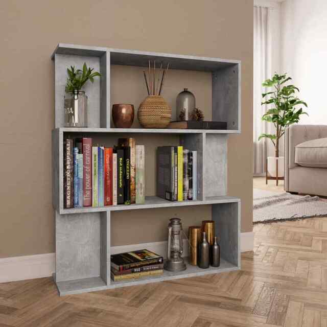 Book Cabinet/room Divider Concrete Grey 80x24x96 Cm Engineered Wood