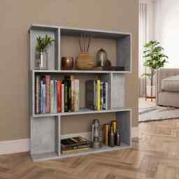 Book Cabinet/room Divider Concrete Grey 80x24x96 Cm Engineered Wood
