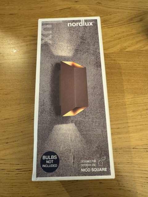 Wall Light Brown Nico 22 Double Spot Ip54 Rust Square Nordlux