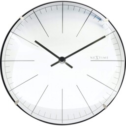 "Nextime Wall Clock Or Table Clock ""big Stripe Mini Dome"" 20cm In White"