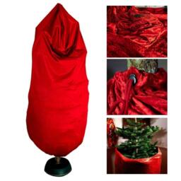 8ft Christmas Tree Skirt Sack No Mess Needle Cover Crushed Velvet