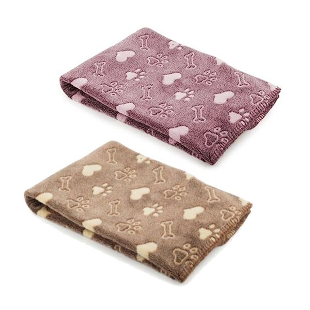 Ancol Sleepy Paws Pet Comfort Snuggle Blanket 74 X 74cm Brown, Purple