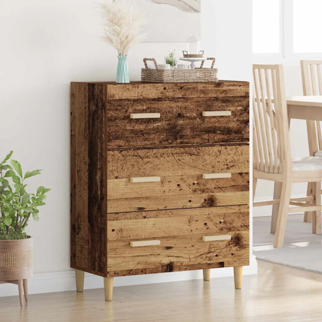 Sideboard Old Wood 34 X 69.5 X 90 Cm Engineered Wood Vidaxl