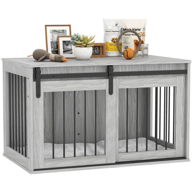 Pawhut Dog Crate Furniture With Removable Cushion For Large Dogs -