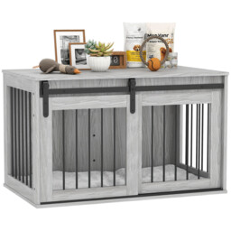 Pawhut Dog Crate Furniture With Removable Cushion For Large Dogs -
