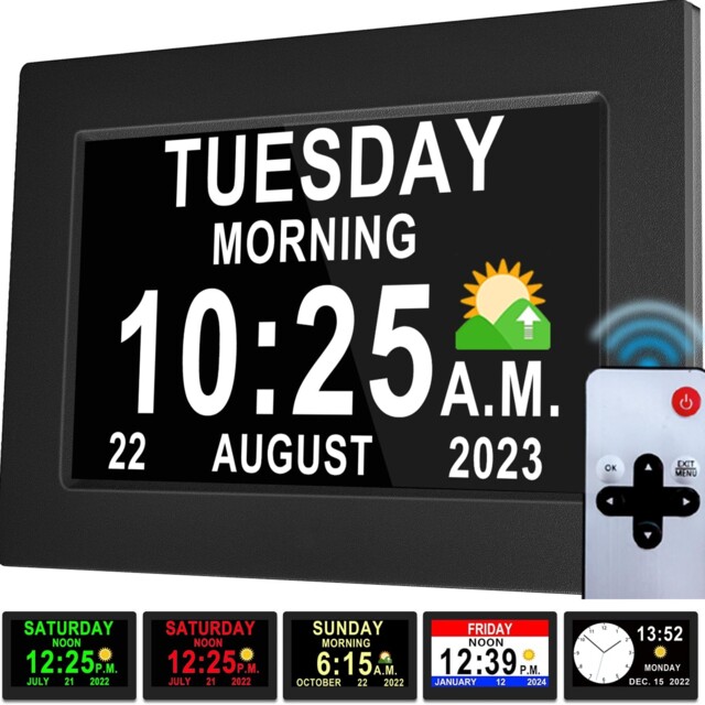 Véfaîî Newest,dementia Clock 2.0 With Auto Dst, 20 Custom Reminders,