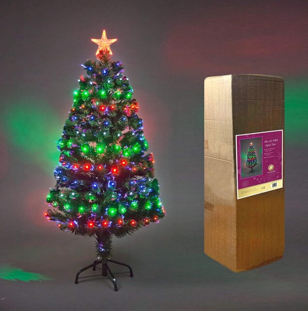 Green Christmas Tree Pre Lit Led Light Fiber Optic Xmas Holiday Home
