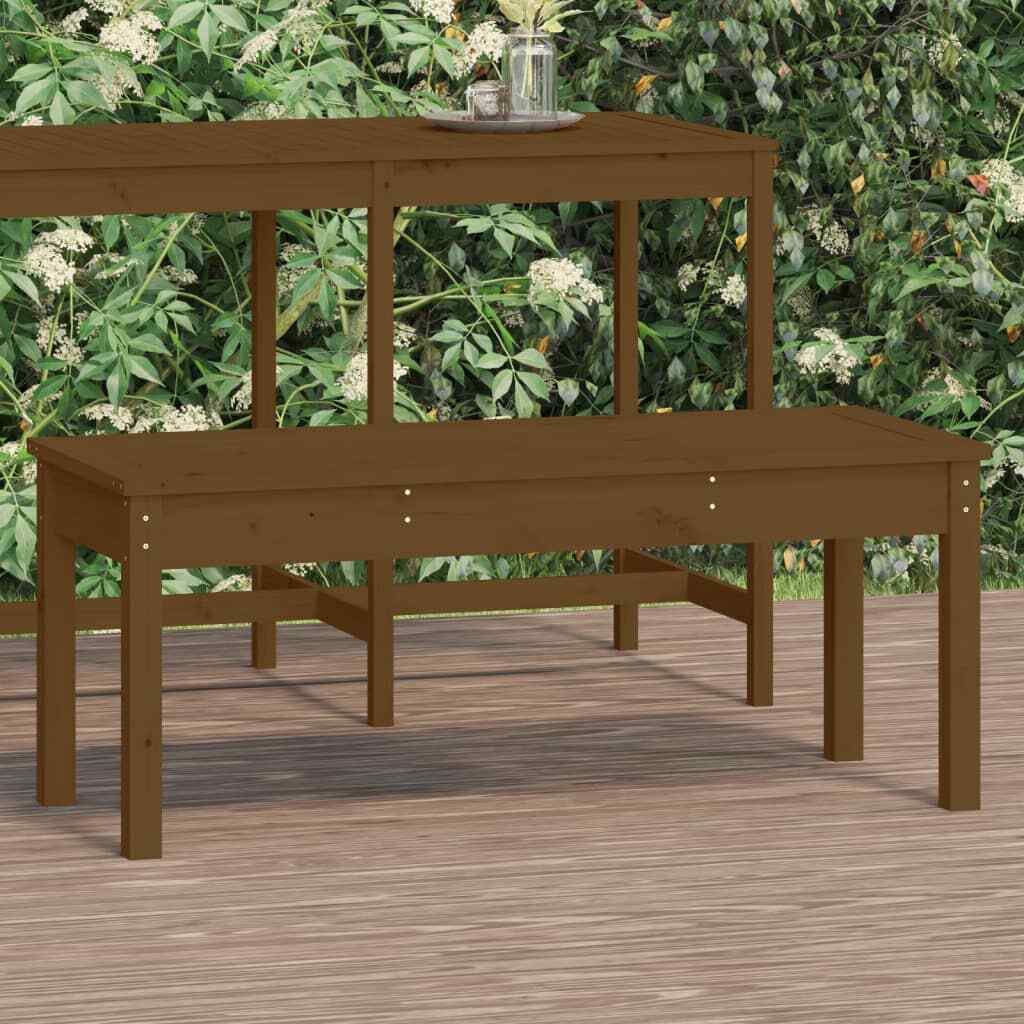 Vidaxl Garden Bench Honey Brown 109x44x45 Cm Solid Wood Pine by