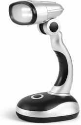 Desk Lamp Bright White Light Adjustable Head Battery 12 Led