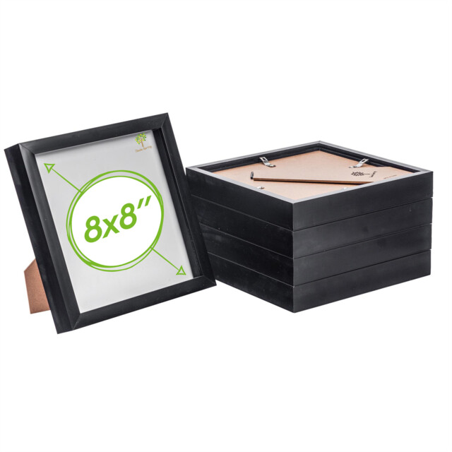 "Nicola Spring 3d Box Photo Frames - 8 X 8"" - Black - Pack Of 5"