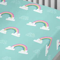 Bedlam Kids Rainbow Unicorn Fitted Sheet, Multi, Single