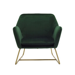 Charles Racing Green Armchair - Luxe Velvet Comfort With Sleek Gold