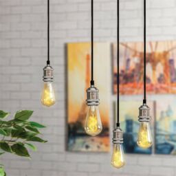 Eagle Vintage Quad Pendant Lamp Holder Colour Bright Silver - E392bl