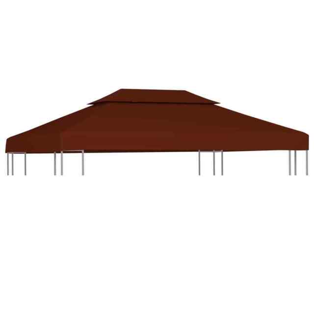 2-tier Gazebo Top Cover 310 G/m² 4x3 M Terracotta Vidaxl
