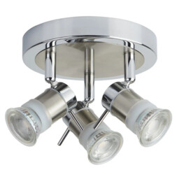 Bathroom Light Silver Aries 3 Spot Fitting 7443cc Chrome Satin