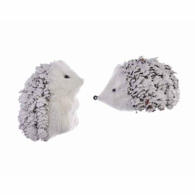 Set Of 2 Decoris Frosted Twig Hedgehog Decorations By Kaemingk