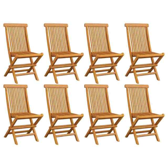 Folding Garden Chairs 8 Pcs Solid Teak Wood Vidaxl