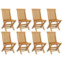 Folding Garden Chairs 8 Pcs Solid Teak Wood Vidaxl