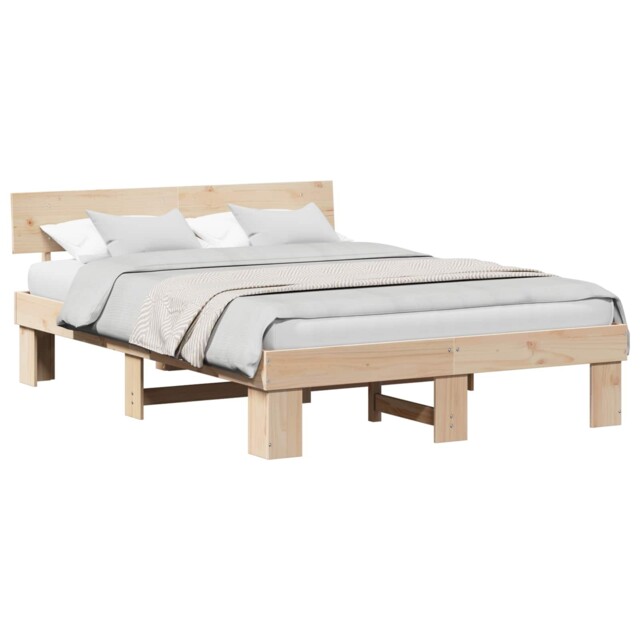 Bed Frame With Headboard Solid Pine Wood Modern Stylish Beds