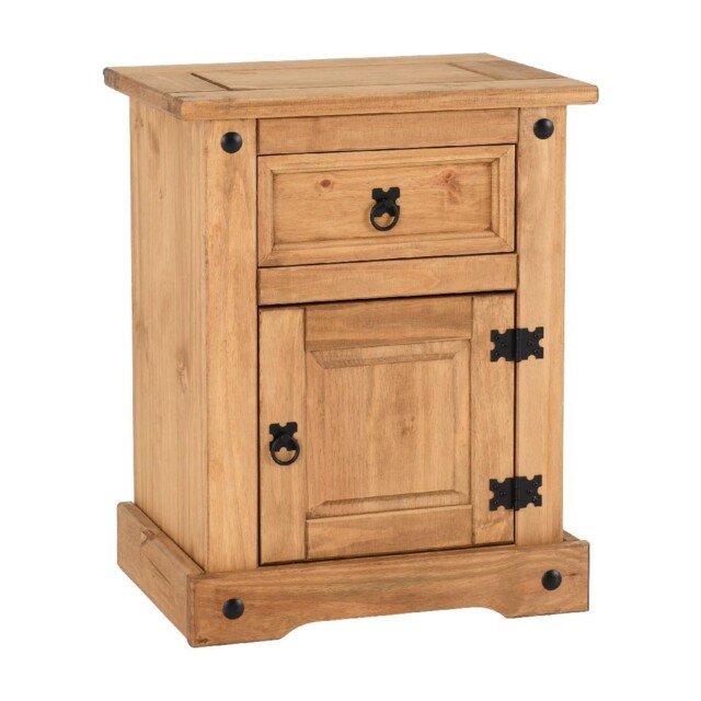 Bedside Table 1 Door 1 Drawer Corona Pine Bedroom Storage