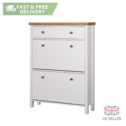 Shoe Rack Storage Cabinet Wooden Stand Cupboard Unit 3 Drawer