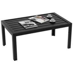 Outsunny Outdoor Side Table Garden Table With Steel Frame And Slat Top