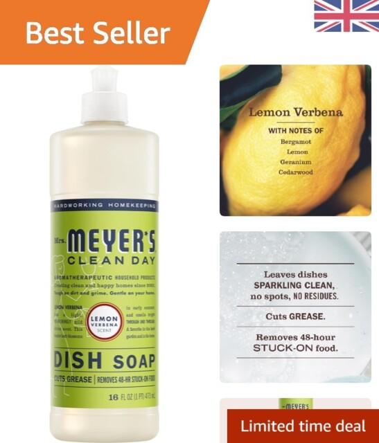 Biodegradable Lemon Verbena Dish Soap - 16oz Concentrated Liquid Clean