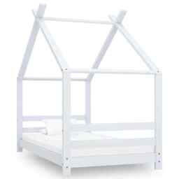 Kids Bed Frame White Solid Pine Wood 80x160 Cm Vidaxl