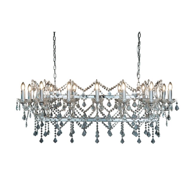 14 Lights Chrome Finish Clear Crystal Detail Ceiling Fitting Pendant