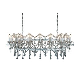 14 Lights Chrome Finish Clear Crystal Detail Ceiling Fitting Pendant