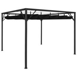 Garden Gazebo With Retractable Roof Canopy 3x3 M Anthracite Vidaxl