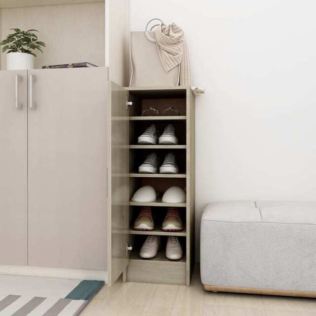 Shoe Cabinet Sonoma Oak 32x35x92 Cm Engineered Wood Vidaxl
