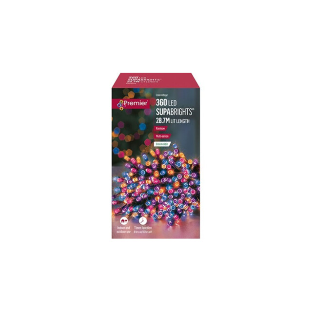 Premier Decorations 360 Led Supabrights Purple/pink/turquoise/orange