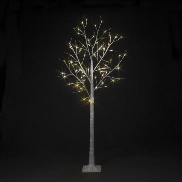 Christmas 1.8m Warm White 80led 6ft Birch Twig Table Tree Light Up